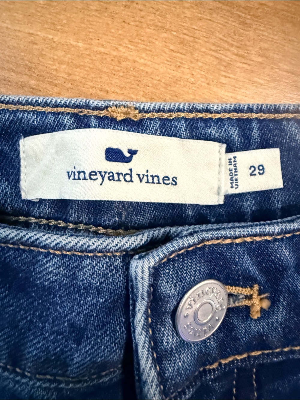 Vineyard Vines Audrey Jeans Sz 29 Coastal Blue Cropped Kick Flare Stretch Denim - Picture 5 of 9